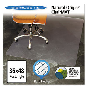 Natural Origins Chair Mat For Hard Floors, 36 X 48, Clear