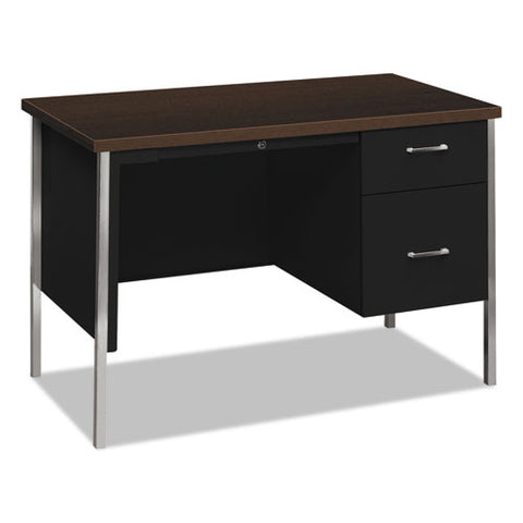 Image of 34000 Series Right Pedestal Desk, 45.25w X 24d X 29.5h, Mocha/black