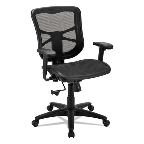 Image of Alera Elusion Series Mesh Mid-back Swivel/tilt Chair, Supports Up To 275 Lbs., Black Seat/black Back, Black Base