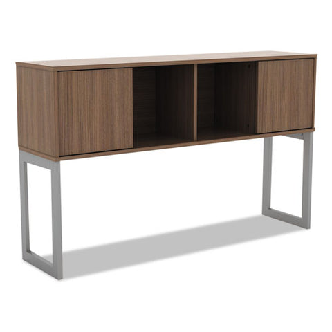 Image of Alera Open Office Desk Series Hutch, 59w X 15d X 36.38h, Modern Walnut