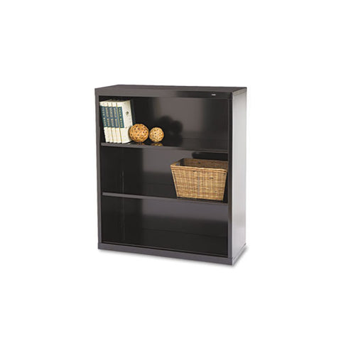 Image of Metal Bookcase, Three-shelf, 34-1/2w X 13-1/2d X 40h, Black