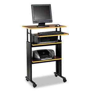 Adjustable Height Stand-up Workstation, 29.5w X 22d X 49h, Cherry/black