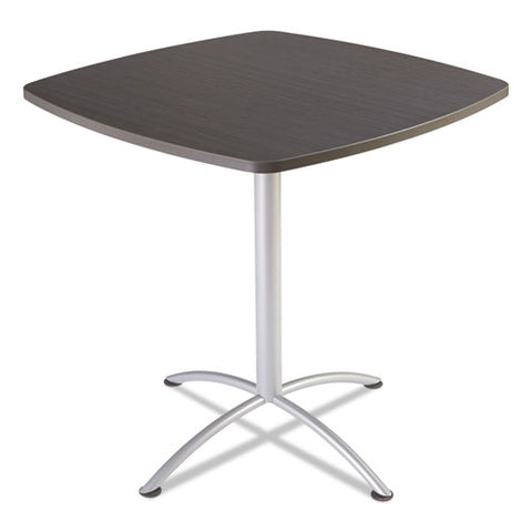 Image of Iland Table, Contour, Square Seated Style, 42" X 42" X 42", Gray Walnut/silver