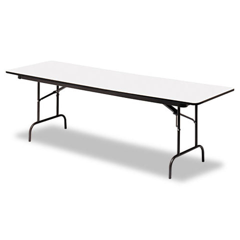 Image of Premium Wood Laminate Folding Table, Rectangular, 96w X 30d X 29h, Gray/charcoal