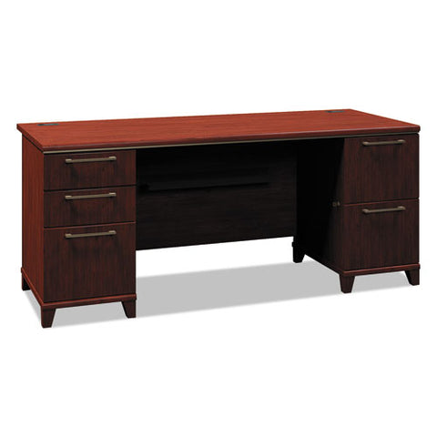 Image of Enterprise Collection 72w Double Pedestal Desk, 70.13w X 28.63d X 29.75h, Harvest Cherry (box 2 Of 2)