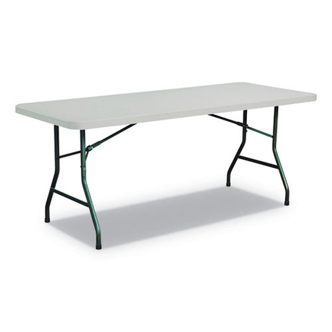 Image of Rectangular Plastic Folding Table, 72w X 29 5/8d X 29 1/4h, Gray