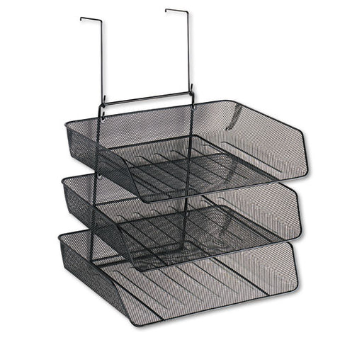 Image of Mesh Partition Additions Three-tray Organizer, 11 1/8 X 14 X 14 3/4, Black