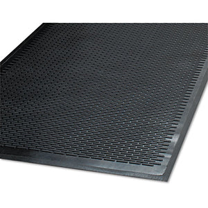 Clean Step Outdoor Rubber Scraper Mat, Polypropylene, 48 X 72, Black