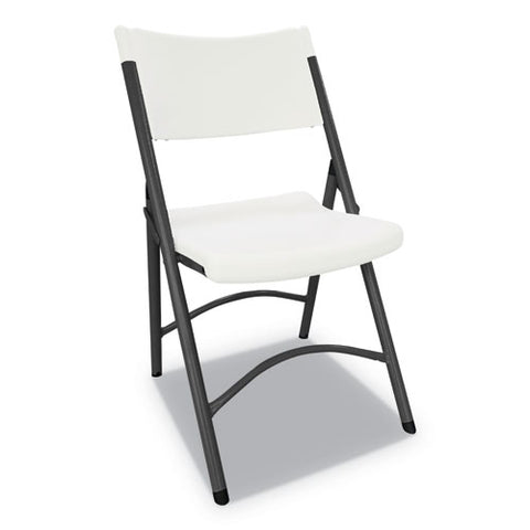 Image of Premium Molded Resin Folding Chair, White Seat/white Back, Dark Gray Base