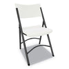 Premium Molded Resin Folding Chair, White Seat/white Back, Dark Gray Base