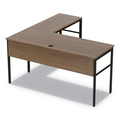 Image of Urban Desk Workstation, 59w X 59d X 29.5h, Natural Walnut