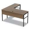 Urban Desk Workstation, 59w X 59d X 29.5h, Natural Walnut