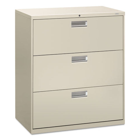 Image of 600 Series Three-drawer Lateral File, 36w X 18d X 39.13h, Light Gray