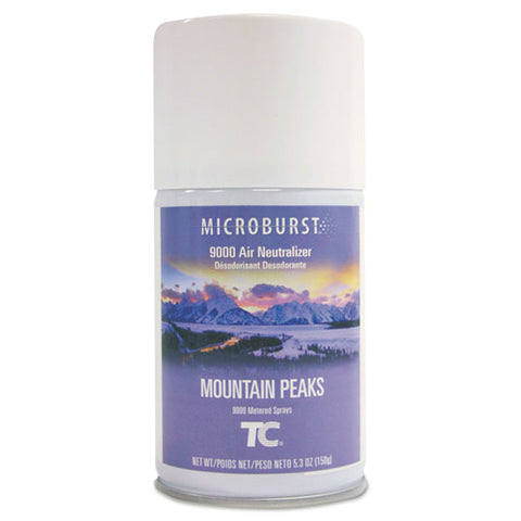 Image of Tc Microburst 9000 Air Freshener Refill, Mountain Peaks, 5.3 Oz Aerosol, 4/carton