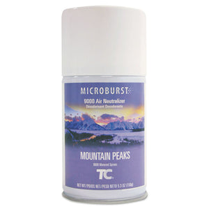 Tc Microburst 9000 Air Freshener Refill, Mountain Peaks, 5.3 Oz Aerosol, 4/carton