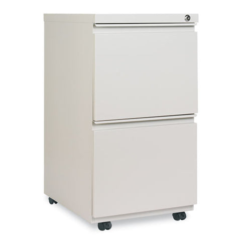 Image of Two-drawer Metal Pedestal File With Full-length Pull, 14.96w X 19.29d X 27.75h, Light Gray