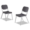 Rough 'n Ready Original Stack Chair, Charcoal Seat/charcoal Back, Silver Base, 4/carton