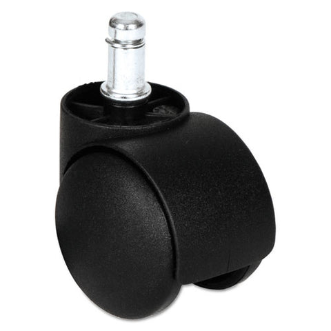 Image of Dual Wheel Hooded Casters, B Stem, 1.5" Caster, Black