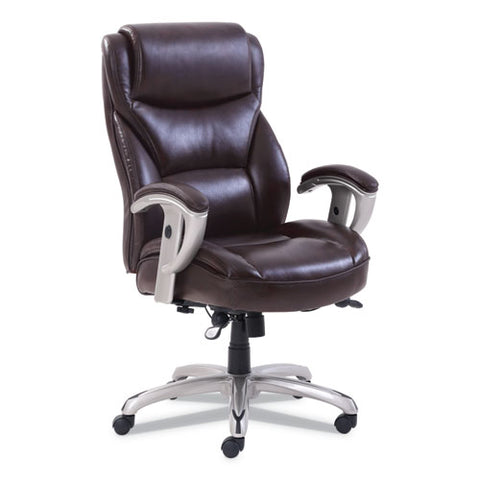 Image of Emerson Big And Tall Task Chair, Supports Up To 400 Lbs., Brown Seat/brown Back, Silver Base