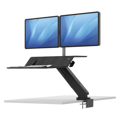 Image of Lotus Rt Sit-stand Workstation, 35.5w X 23.75d X 49.2h, Black