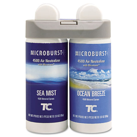 Image of Microburst Duet Refills, Sea Mist/ocean Breeze, 3 Oz, 4/carton