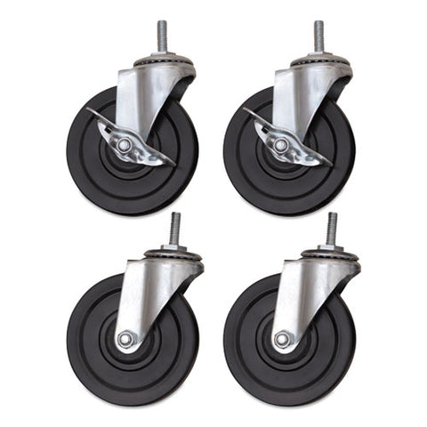 Image of Optional Casters For Wire Shelving, 200 Lbs/caster, Gray/black, 4/set