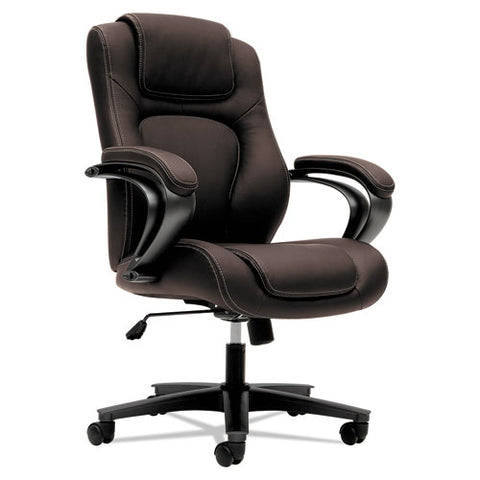 Image of Hvl402 Series Executive High-back Chair, Supports Up To 250 Lbs., Brown Seat/brown Back, Black Base