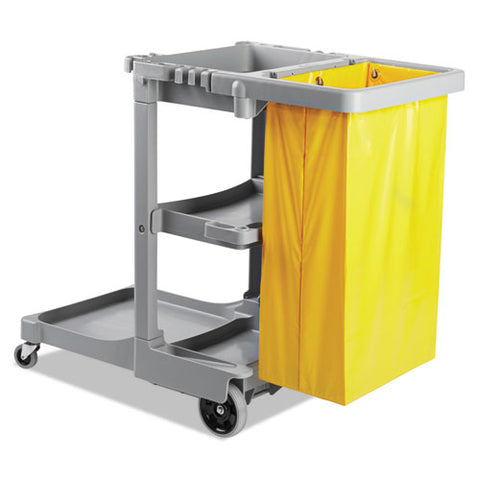 Image of Janitor's Cart, Three-shelf, 22w X 44d X 38h, Gray