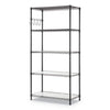 5-shelf Wire Shelving Kit With Casters And Shelf Liners, 36w X 18d X 72h, Black Anthracite