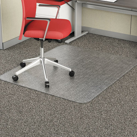 Image of Occasional Use Studded Chair Mat For Flat Pile Carpet, 46 X 60, Rectangular, Clear