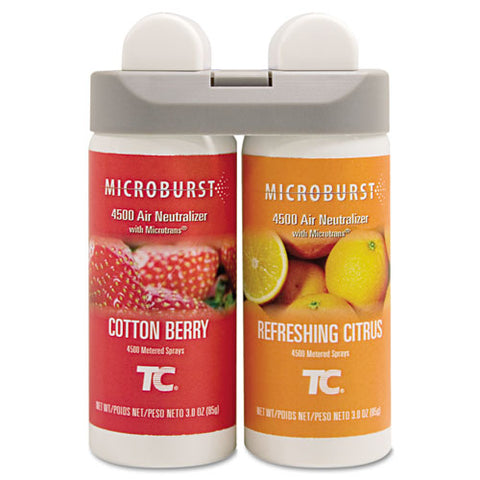 Image of Microburst Duet Refills, Cotton Berry/refreshing Citrus, 3 Oz, 4/carton