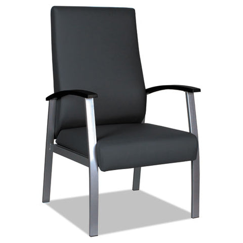 Image of Alera Metalounge Series High-back Guest Chair, 24.6'' X 26.96'' X 42.91'', Black Seat/black Back, Silver Base