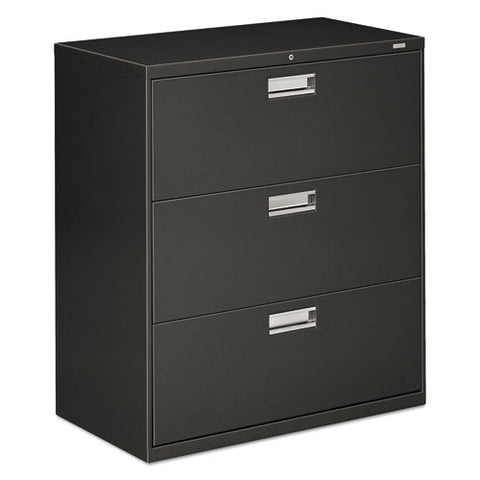 Image of 600 Series Three-drawer Lateral File, 36w X 18d X 39.13h, Charcoal