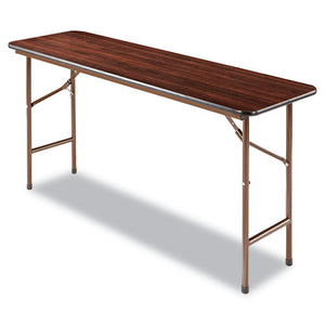 Wood Folding Table, Rectangular, 59 7/8w X 17 3/4d X 29 1/8h, Mahogany