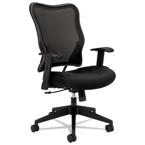 Image of Vl702 Mesh High-back Task Chair, Supports Up To 250 Lbs., Black Seat/black Back, Black Base