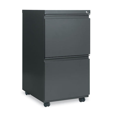 Image of Two-drawer Metal Pedestal File With Full-length Pull, 14.96w X 19.29d X 27.75h, Charcoal