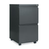 Two-drawer Metal Pedestal File With Full-length Pull, 14.96w X 19.29d X 27.75h, Charcoal