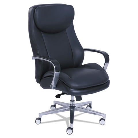 Image of Commercial 2000 High-back Executive Chair, Supports Up To 300 Lbs., Black Seat/black Back, Silver Base