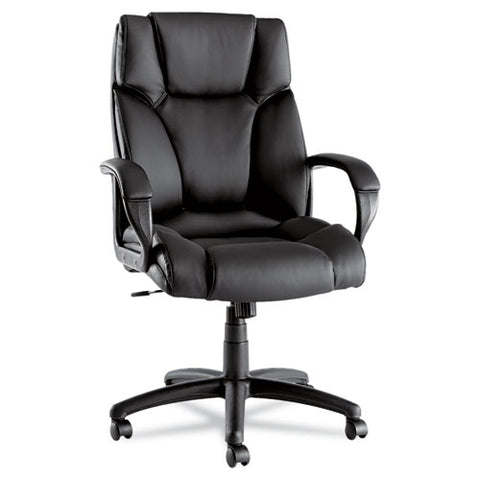 Image of Alera Fraze Executive High-back Swivel/tilt Leather Chair, Supports Up To 275 Lbs, Black Seat/black Back, Black Base