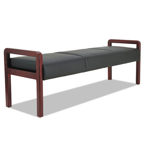 Image of Alera Reception Lounge Wl Series Bench, 65.75w X 22.25d X 22.88h, Black/mahogany