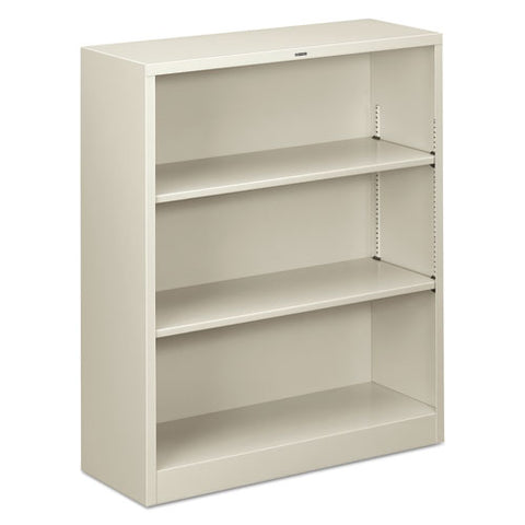 Image of Metal Bookcase, Three-shelf, 34-1/2w X 12-5/8d X 41h, Light Gray