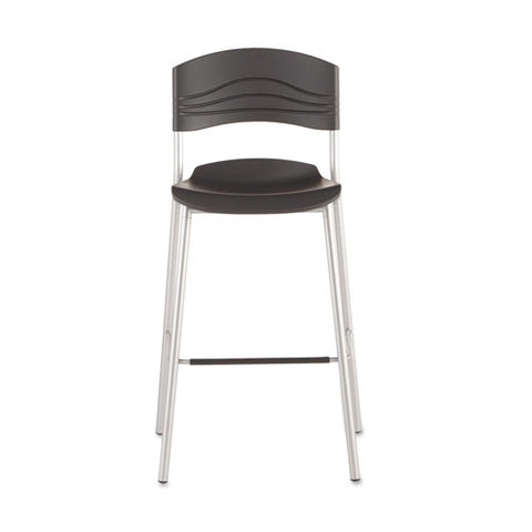 Image of Caféworks Bistro Stool, Graphite Seat/graphite Back, Silver Base