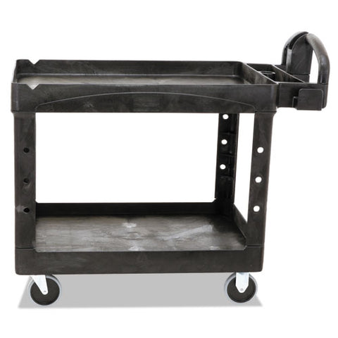 Image of Heavy-duty Utility Cart, Two-shelf, 25.9w X 45.2d X 32.2h, Black