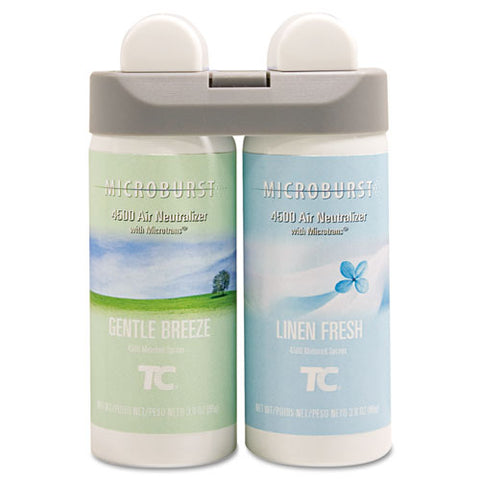 Image of Microburst Duet Refills, Gentle Breeze/linen Fresh, 3 Oz, 4/carton