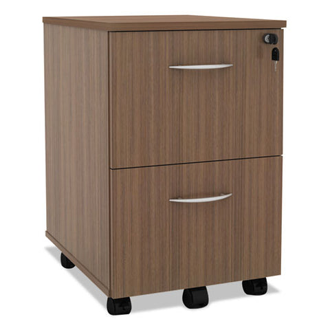 Image of Alera Valencia Series Mobile File/file Pedestal, 15.38w X 20d X 26.63h, Modern Walnut