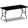 Wood Folding Table, 59 7/8w X 17 3/4d X 29 1/8h, Black