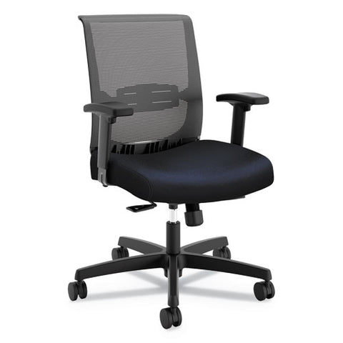 Image of Convergence Mid-back Task Chair With Syncho-tilt Control/seat Slide, Supports Up To 275 Lbs, Navy Seat, Black Back/base