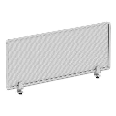 Image of Polycarbonate Privacy Panel, 47w X 0.50d X 18h, Silver/clear