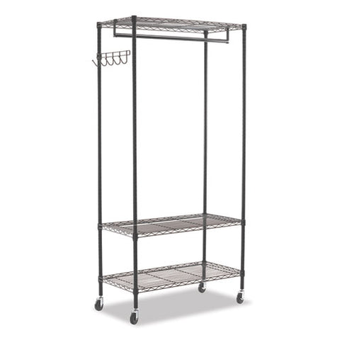 Image of Wire Shelving Garment Rack, 30 Garments, 36w X 18d X 75h, Black