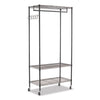 Wire Shelving Garment Rack, 30 Garments, 36w X 18d X 75h, Black